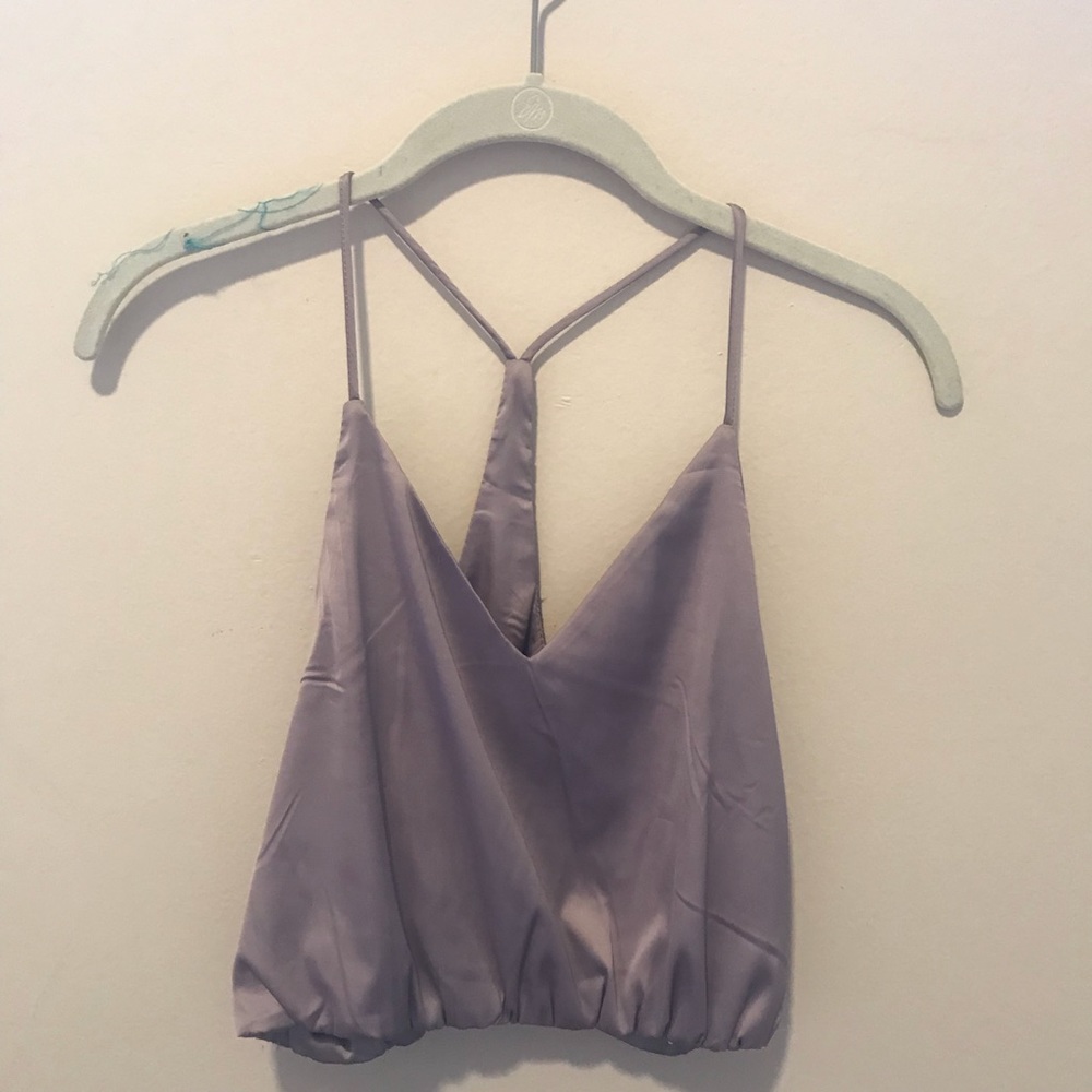 Purple silk crop top